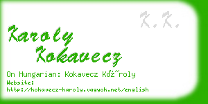 karoly kokavecz business card